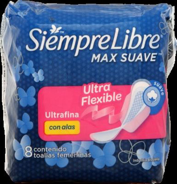 Imagen de Siempre Libre Max Suave Ultrafina con Alas  8 unidades