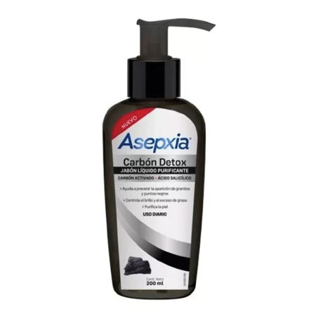 Imagen de Jabon Liquido Exfoliante Asepxia Carbon Detox 200 ml
