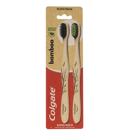 Imagen de Cepillo Dental Colgate Bamboo Suave x2
