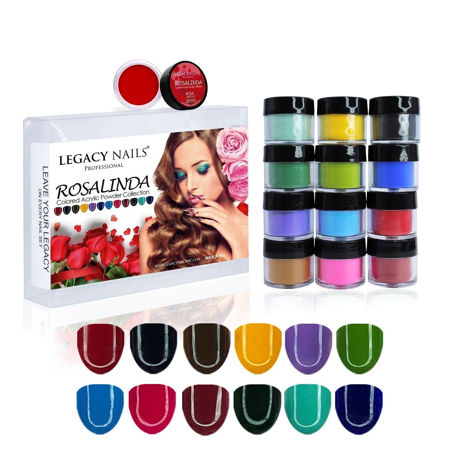Imagen de Coleccion Polvo Acrilico Legacy Nails Rosalinda x12
