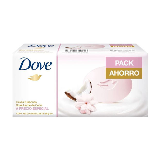 Imagen de Jabon Dove 90 g Pack 6 unidades Leche de Coco