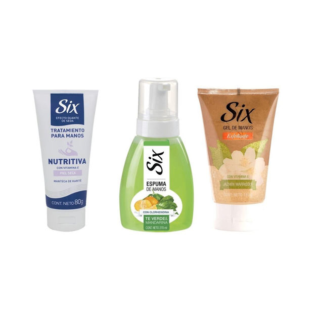 Imagen de Pack Six Manos Espuma Te + Exfoliante + Crema Nutritiva