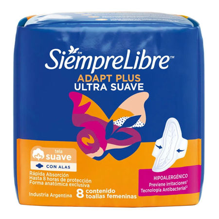 Imagen de Toallas Femeninas Siempre Libre Adapt Plus Ultra Suave 8 u
