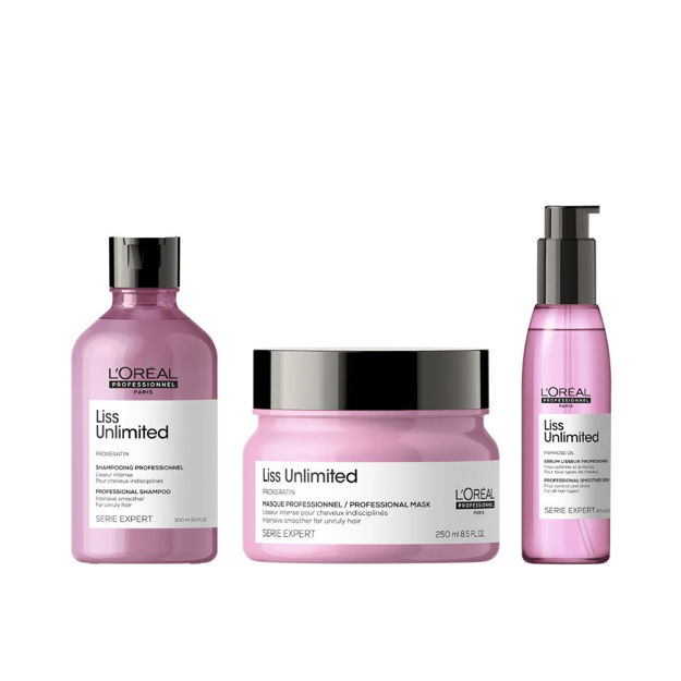 Imagen de Pack Loreal Pro Liss Unlimited Shampoo + Serum + Mascara