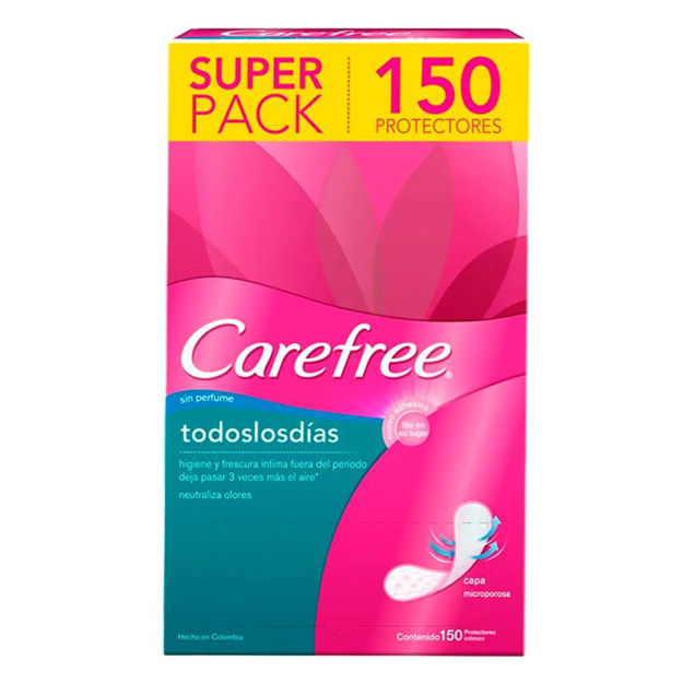 Imagen de Protectores Diarios Carefree Todos los Dias sin Perfume 150u