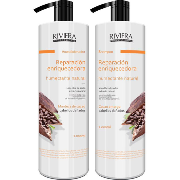 Imagen de Pack Riviera Shampoo + Acondicionador 1 lt Chocolate