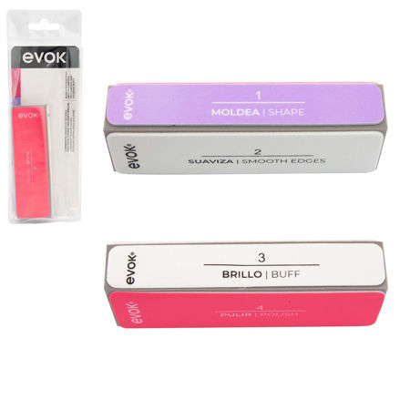 Imagen de Bloque Pulidor de Uñas 4 Pasos Evok