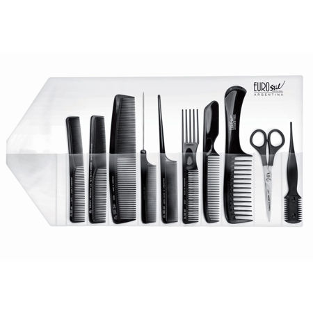 Imagen de Estuche para Peluqueria 8 Peines + Navaja + Tijera