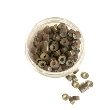 Imagen de Microring con Silicona Marron 200 unidades Baiding