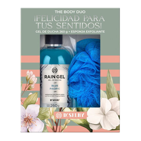 Imagen de Pack Gel de Ducha Rain Gel Blue Pacific 260 gr + Esponja