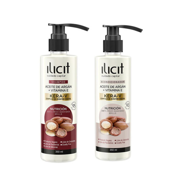 Imagen de Pack Shampoo + Acondicionador Ilicit Kera-V Nutricion 350ml