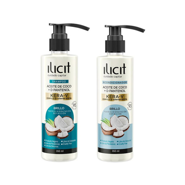 Imagen de Pack Shampoo + Acondicionador Ilicit Kera-V Brillo 350ml