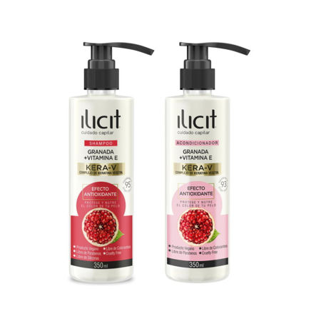 Imagen de Pack Shampoo + Acondicionador Ilicit Kera-V Granada 350ml