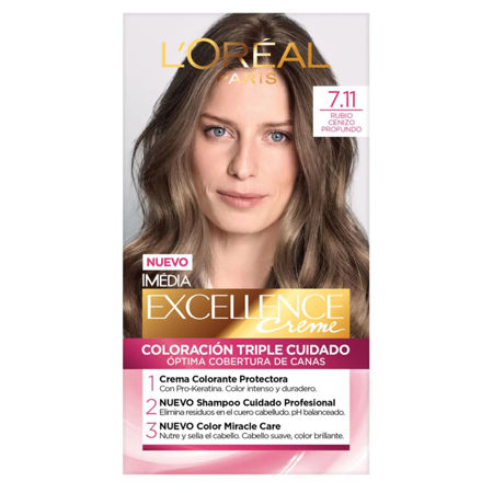 Imagen de Tinta Loreal Excellence Nº7.11 Rubio Cenizo Profundo