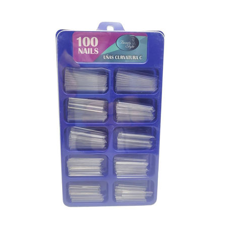 Imagen de Tips para Uñas Curvatura C Clear Beauty Style 100 unidades
