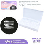 Imagen de Tips de Gel Soft 500 unidades Evok Coffin Mediano