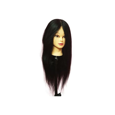 Imagen de Cabeza de Practica Cabello Sintetica Pelo Largo 18 c/Soporte