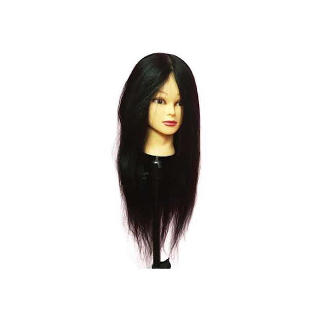 Imagen de Cabeza de Practica Cabello Sintetica Pelo Largo 18 c/Soporte