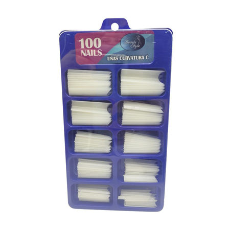 Imagen de Tips para Uñas Curvatura C Natural Beauty Style 100 unidades
