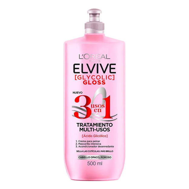 Imagen de Crema para Peinar Elvive 3 en 1 Glycolic Gloss 500 ml