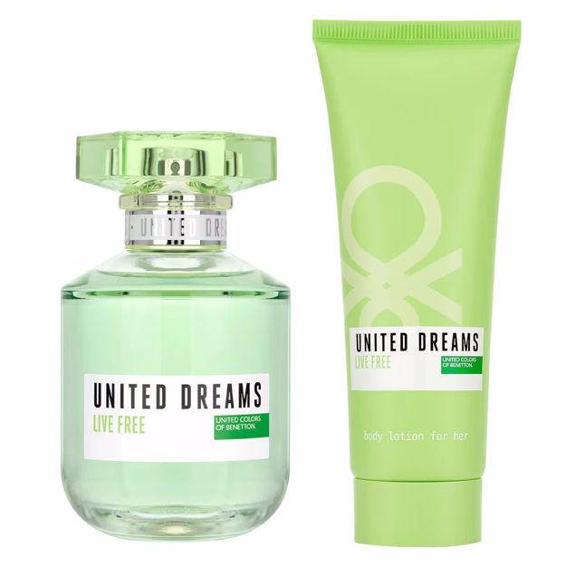 Imagen de Set Benetton United Dreams Live Free Edt 80 ml + Body Lotion