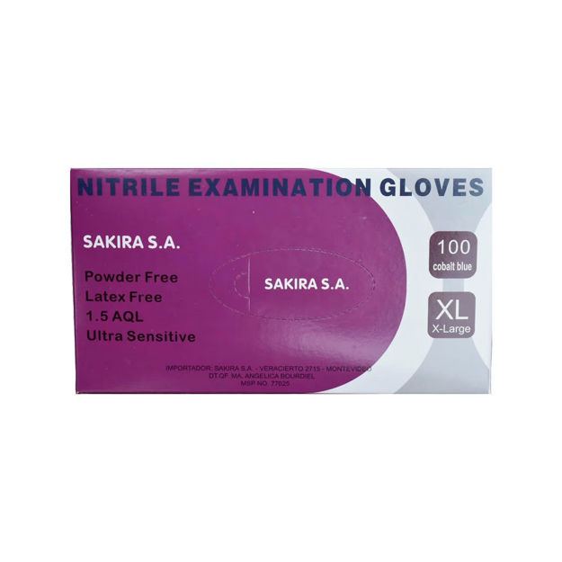 Imagen de Guantes de Nitrilo Sakira XL 100 unidades
