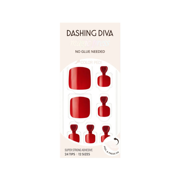 Imagen de Uñas en Gel para Pies Hortensia Dashing Diva Loving Red