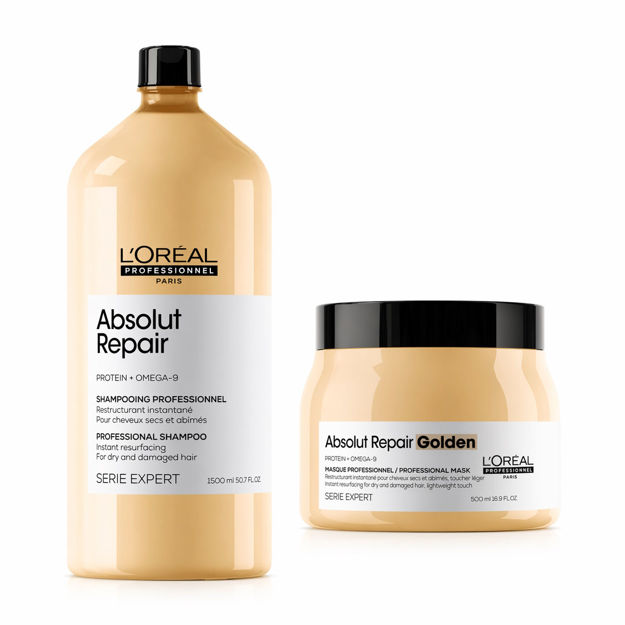 Imagen de Loreal Pro Absolut Repair Shampoo + Mascara Golden