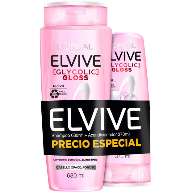 Imagen de Pack Elvive Shampoo 680 ml + Acondicionador Glycolic Gloss