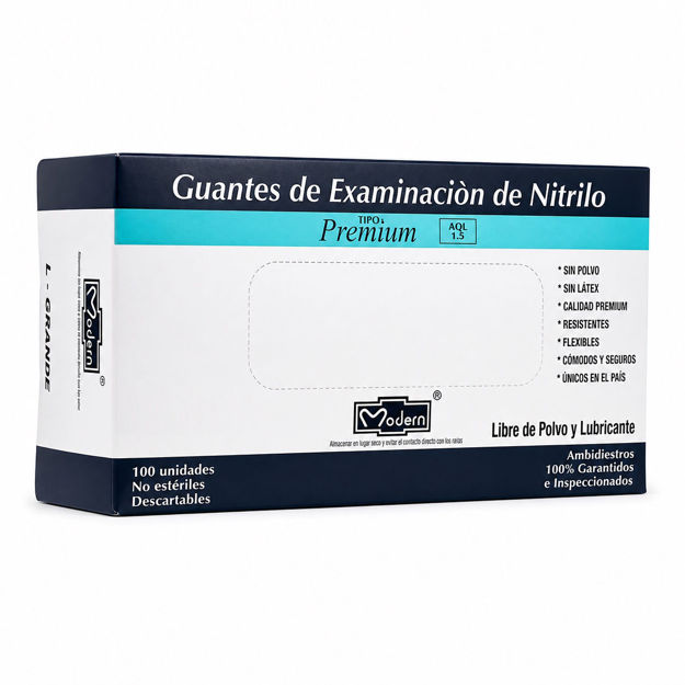 Imagen de Caja de Guantes de Nitrilo 100 unidades Talle M Mediano