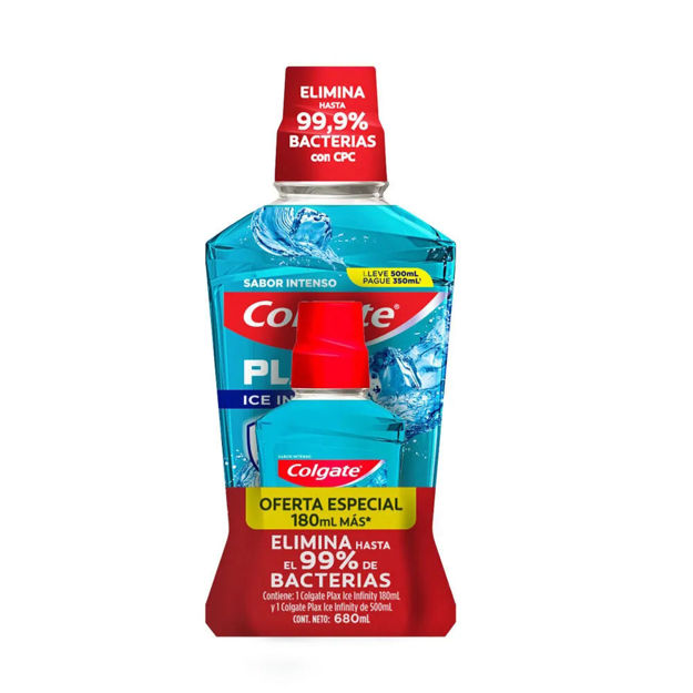 Imagen de Enjuague Bucal Colgate Plax Ice Infinity 500 + 180 ml