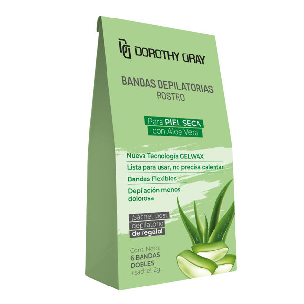 Imagen de Bandas Depilatorias Dorothy Gray Aloe Vera 6 unidades