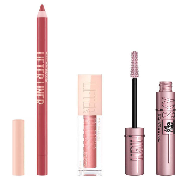 Imagen de Kit Maybelline Mascara + Lip Liner Peaking + Gloss N°03